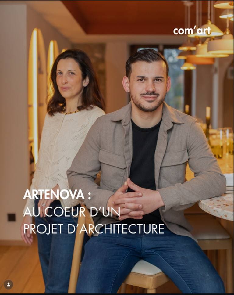 Page du magazine Com'Art titrée « Artenova : au cœur d'un projet d'architecture »